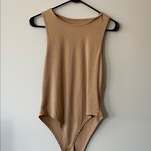 SHEIN Camel Ribbed Knit Top